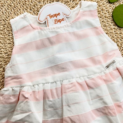 Vestido Candy Listrado - Rosa Claro